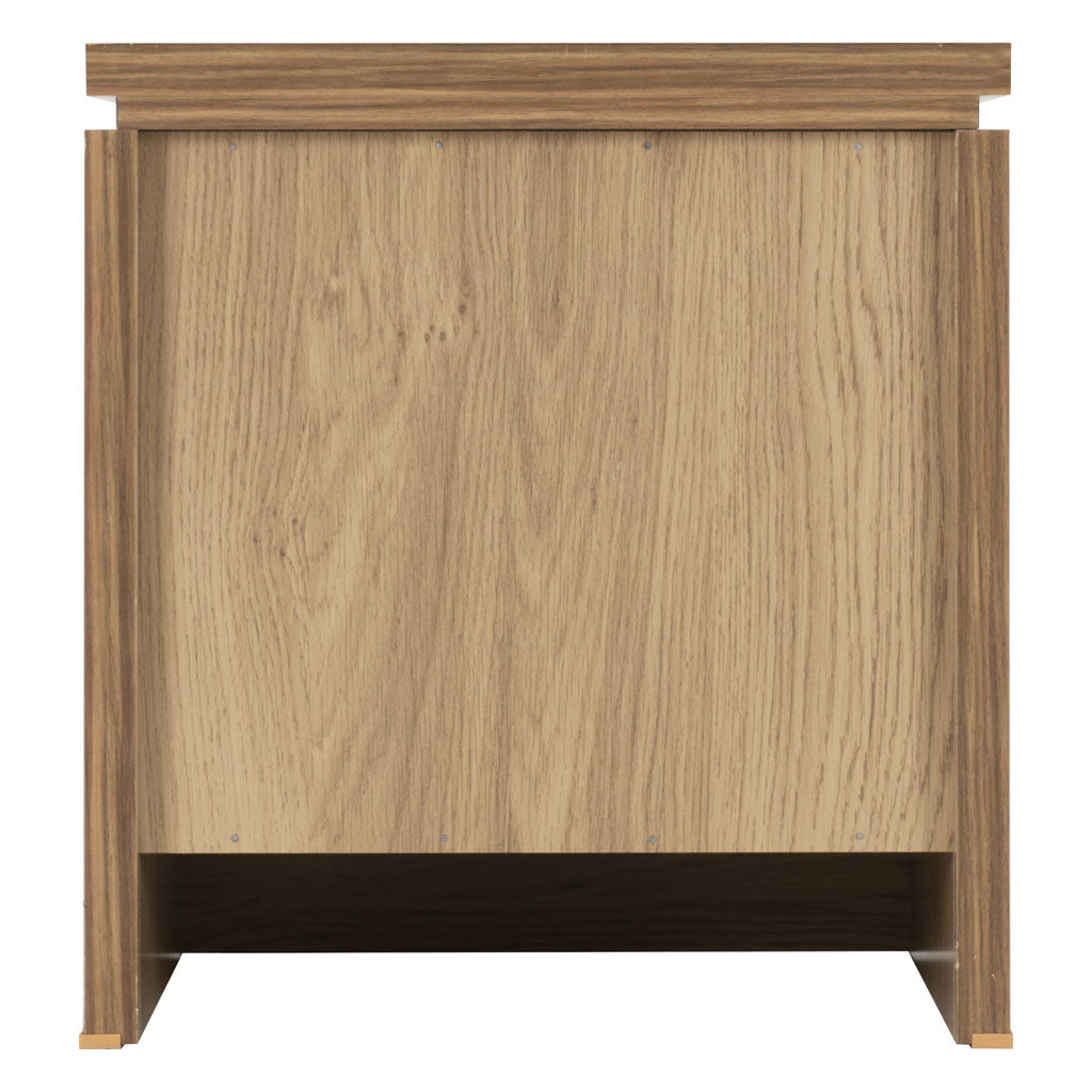Wooden Bedside Cabinet With 2 Drawers And Walnut Trim - Charles
