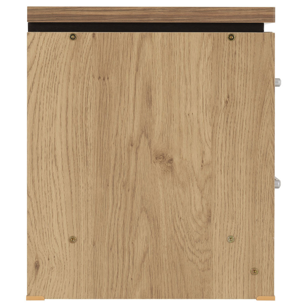 Wooden Bedside Cabinet With 2 Drawers And Walnut Trim - Charles