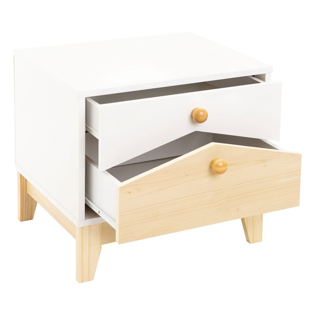 Wooden Bedside Cabinet With 2 Drawers - Cody