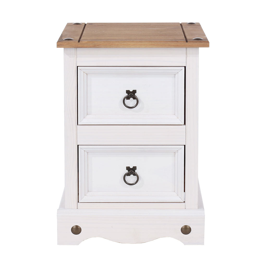 Wooden Bedside Cabinet With 2 Drawers - Corona