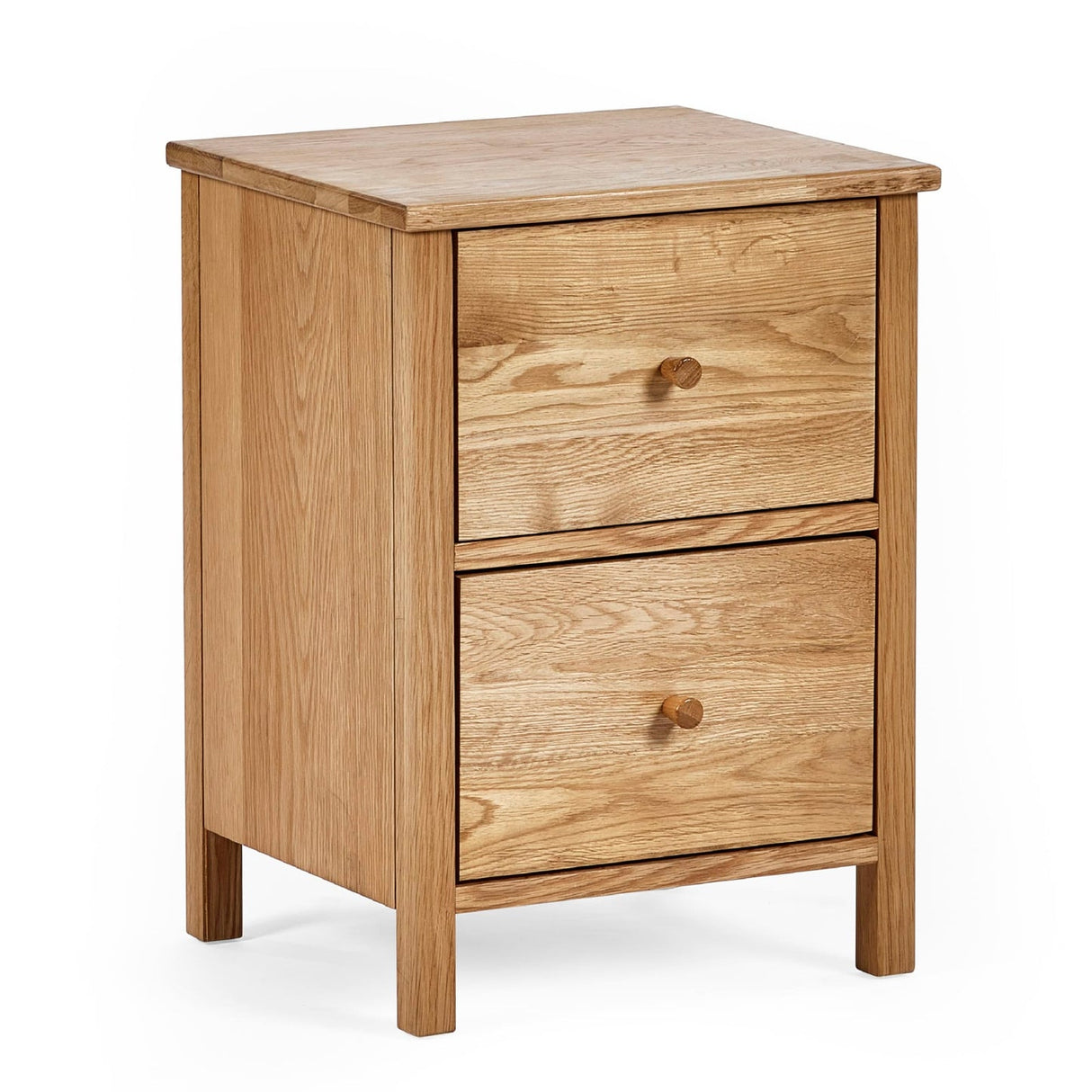 Wooden Bedside Cabinet With 2 Drawers - Coxmoor