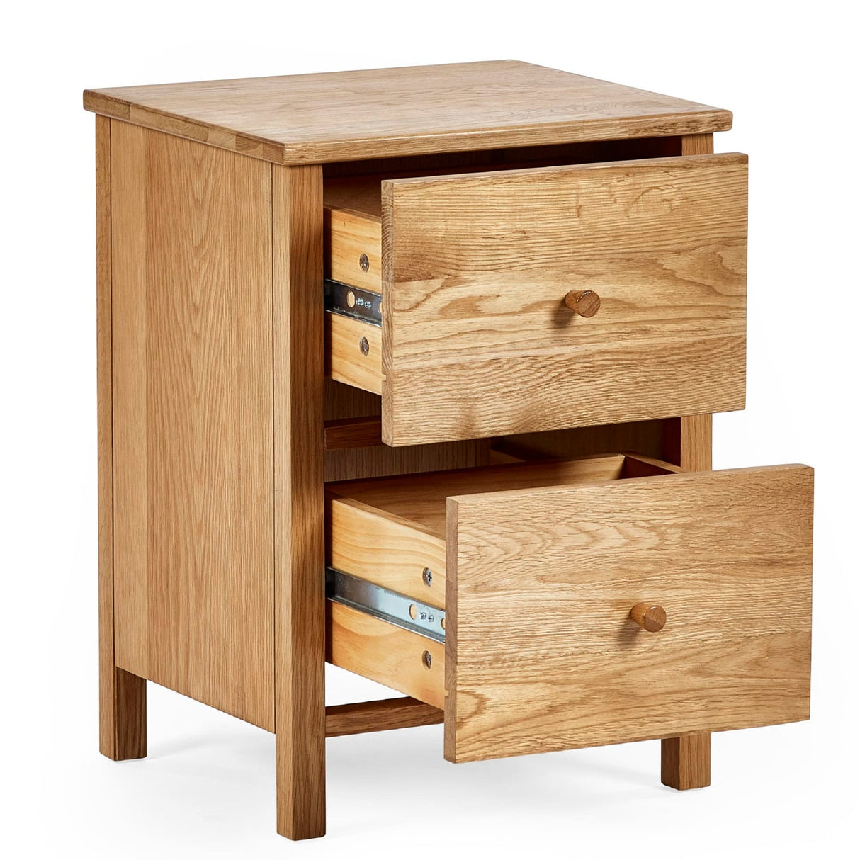 Wooden Bedside Cabinet With 2 Drawers - Coxmoor