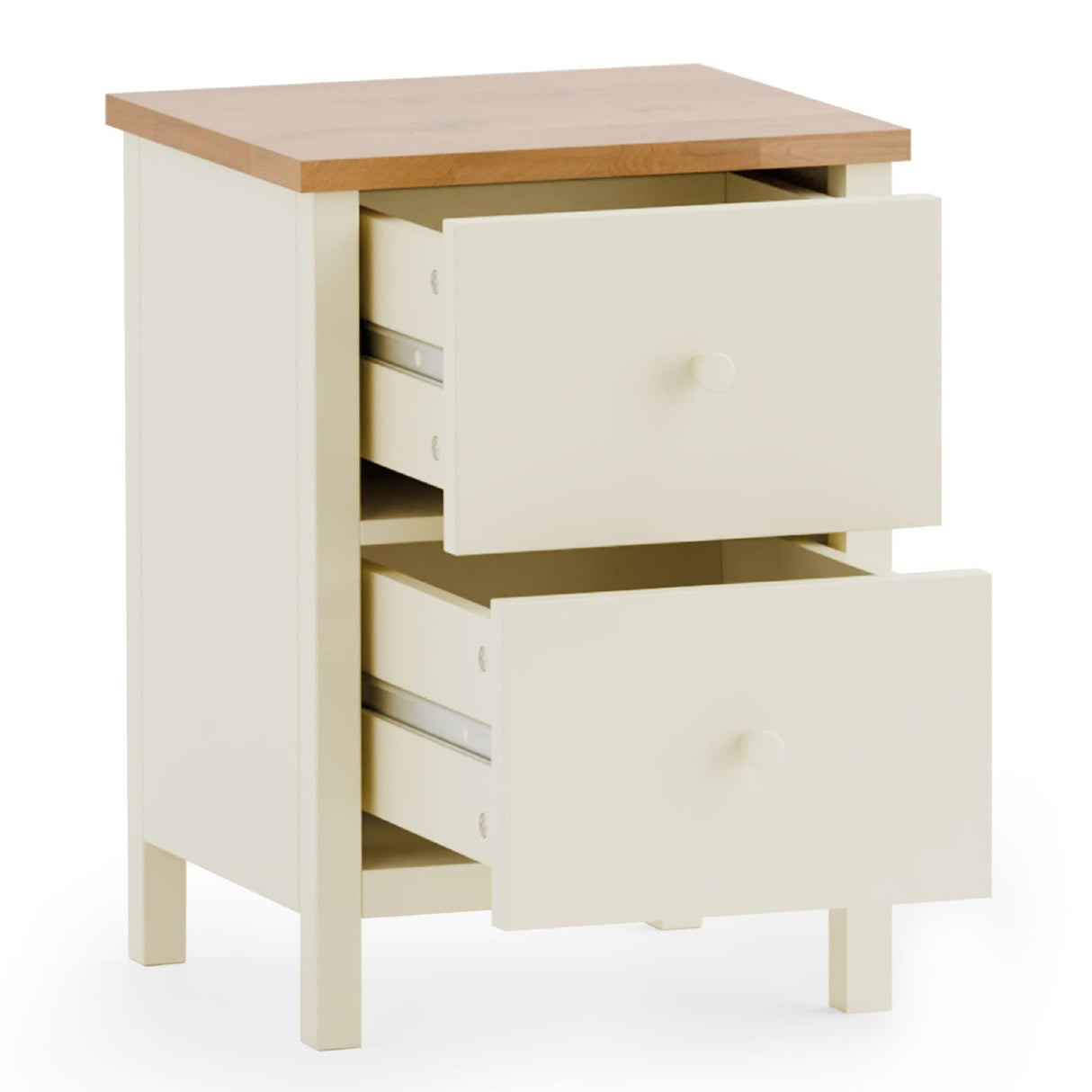 Wooden Bedside Cabinet With 2 Drawers - Coxmoor