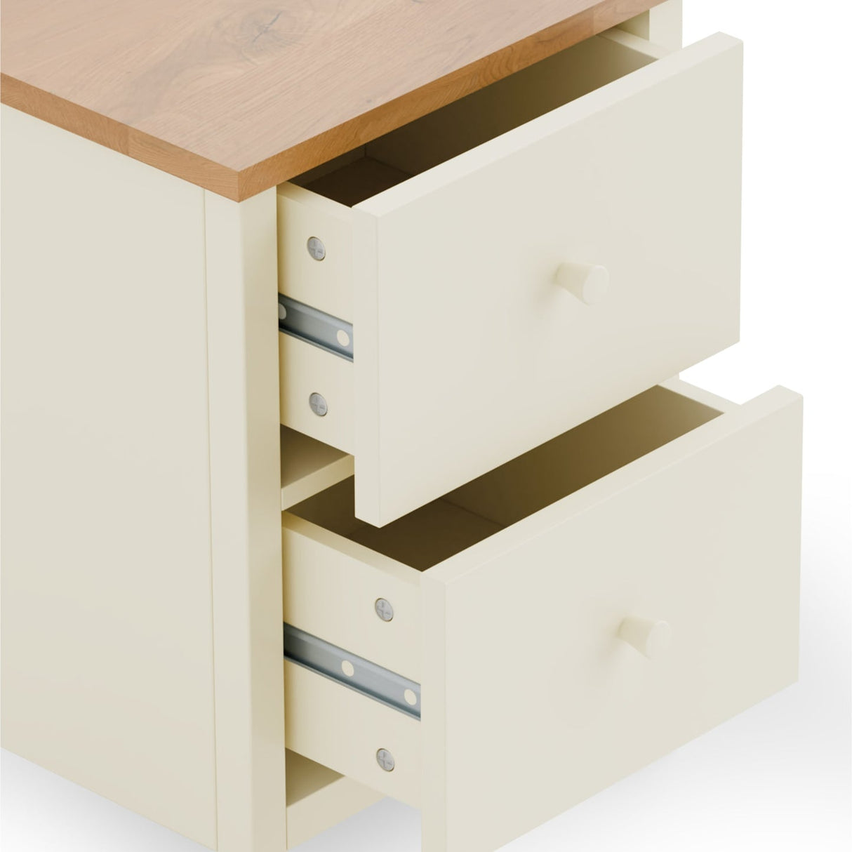 Wooden Bedside Cabinet With 2 Drawers - Coxmoor