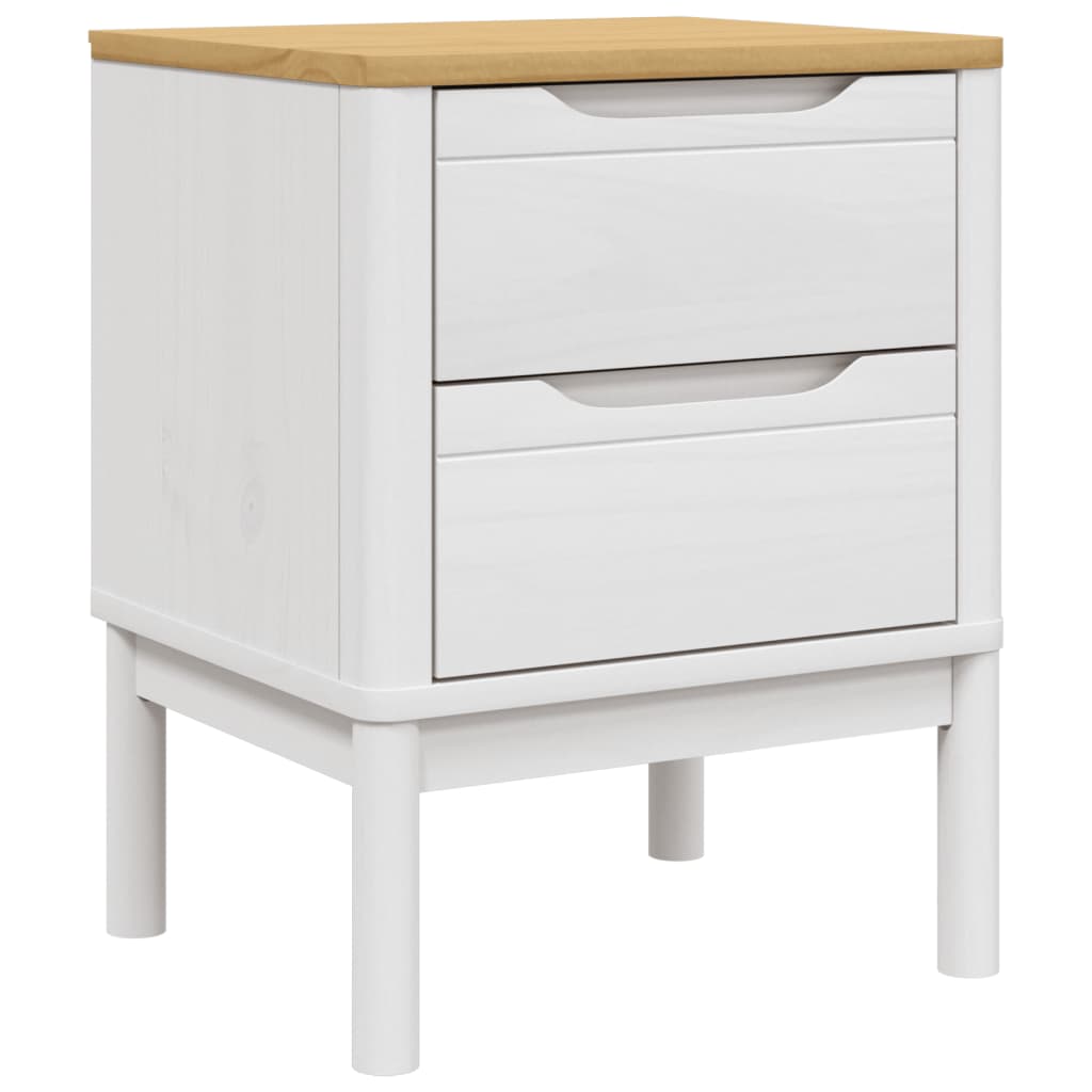 Wooden Bedside Cabinet With 2 Drawers - Floro