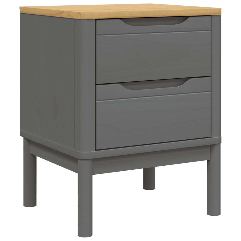 Wooden Bedside Cabinet With 2 Drawers - Floro