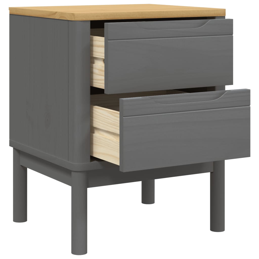 Wooden Bedside Cabinet With 2 Drawers - Floro