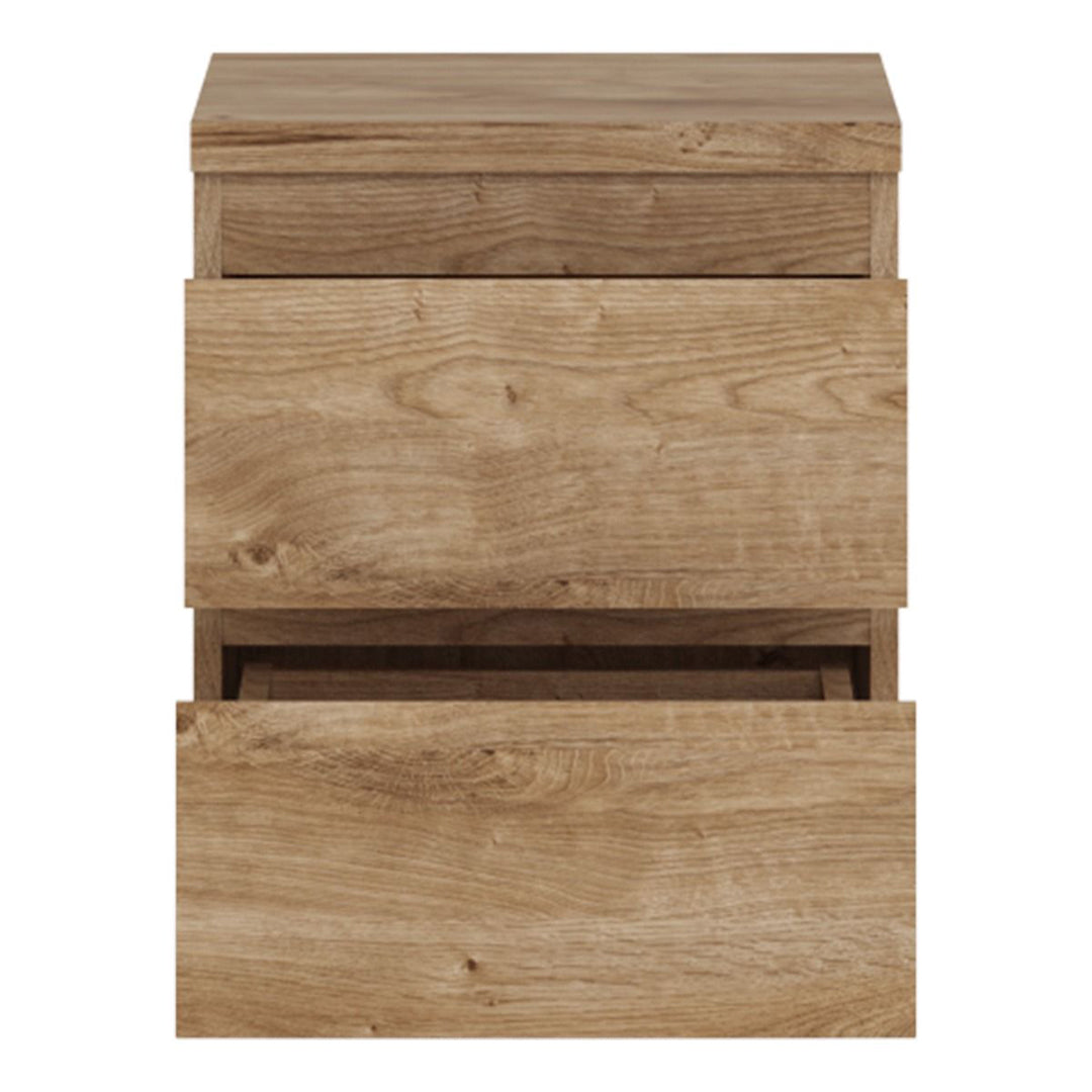 Wooden Bedside Cabinet With 2 Drawers - Fribo