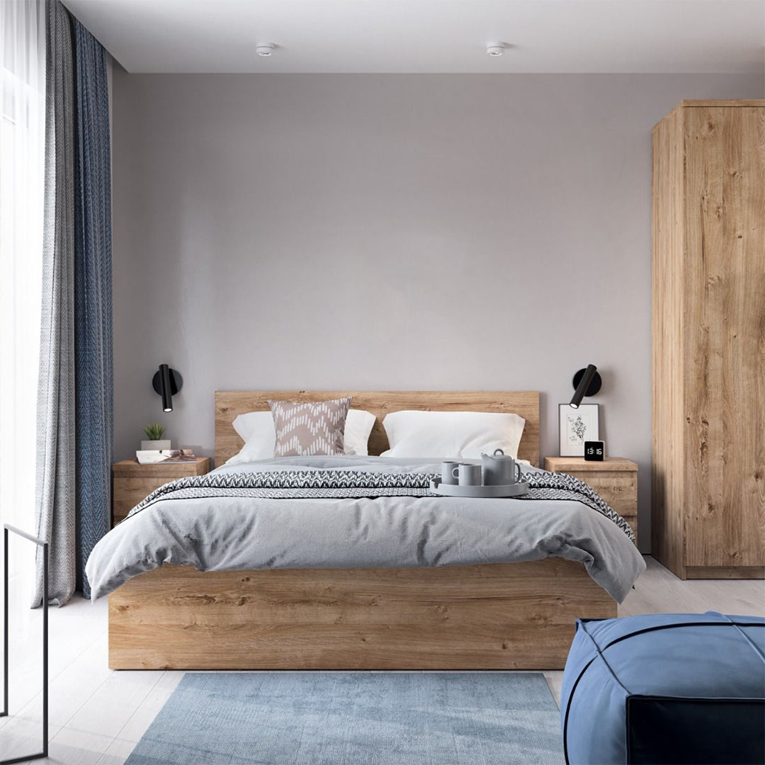 Wooden Bedside Cabinet With 2 Drawers - Fribo