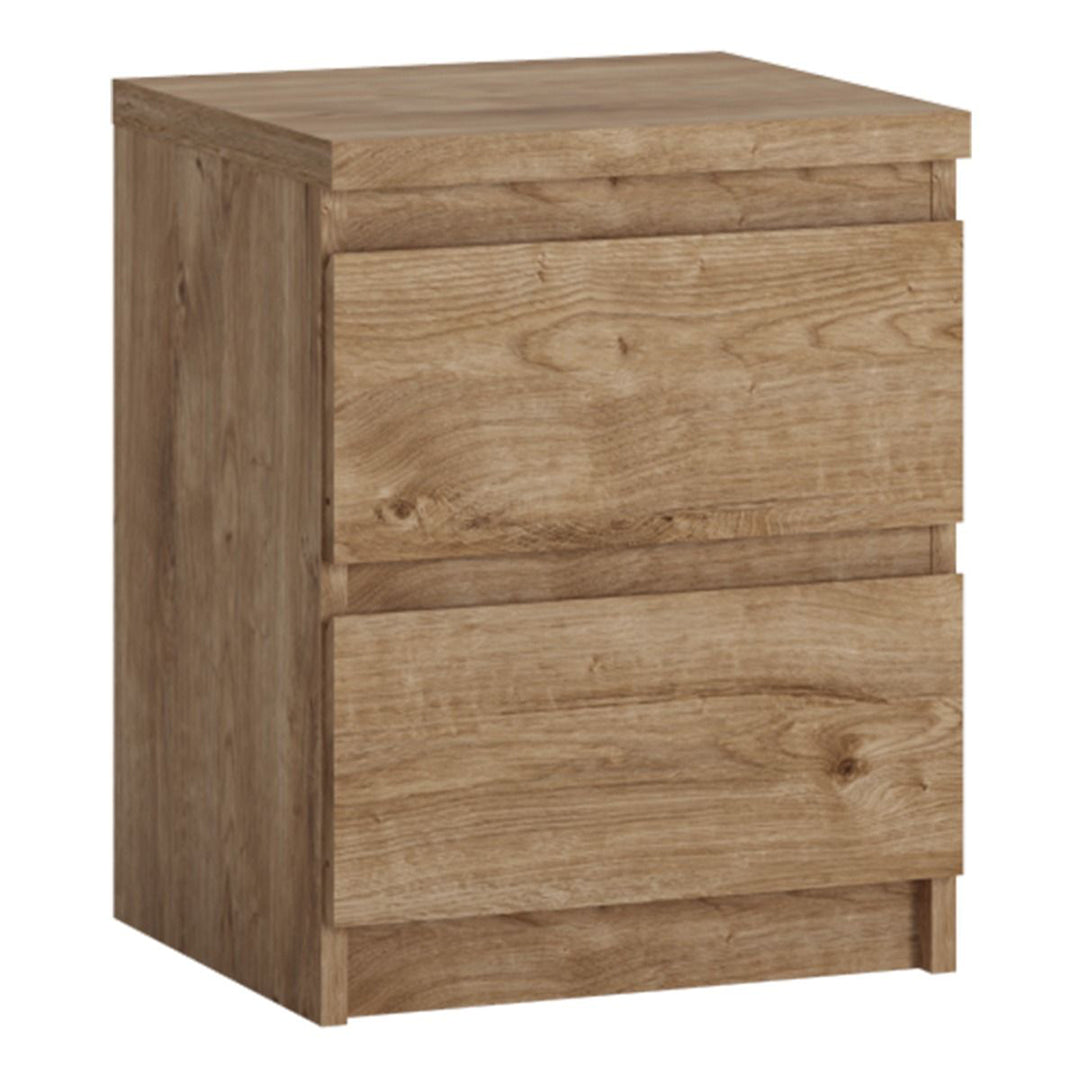 Wooden Bedside Cabinet With 2 Drawers - Fribo