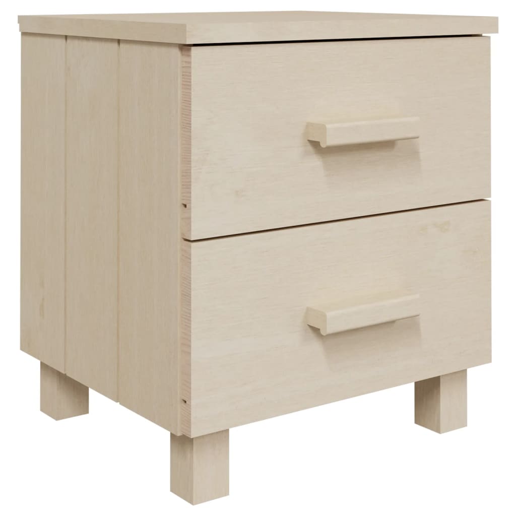 Wooden Bedside Cabinet With 2 Drawers - Hamar