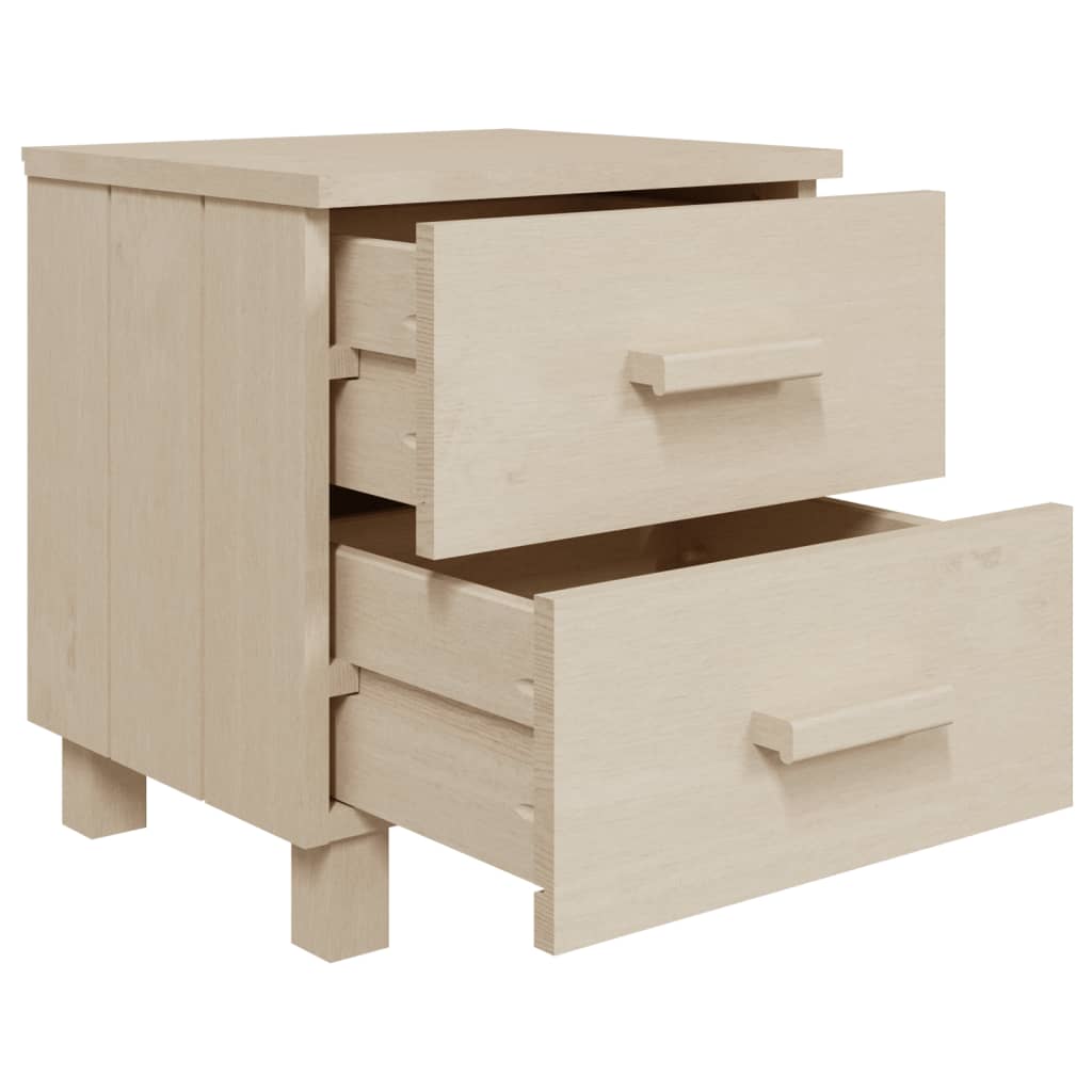Wooden Bedside Cabinet With 2 Drawers - Hamar