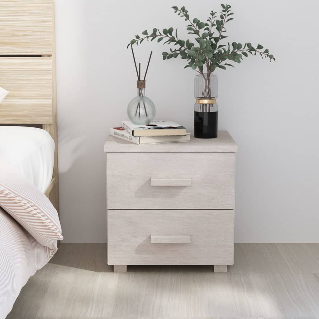 Wooden Bedside Cabinet With 2 Drawers - Hamar