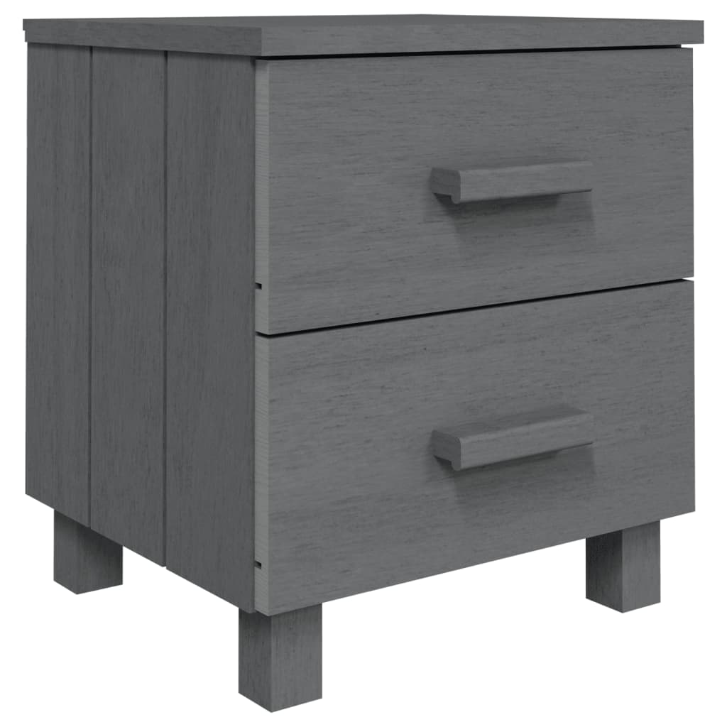 Wooden Bedside Cabinet With 2 Drawers - Hamar