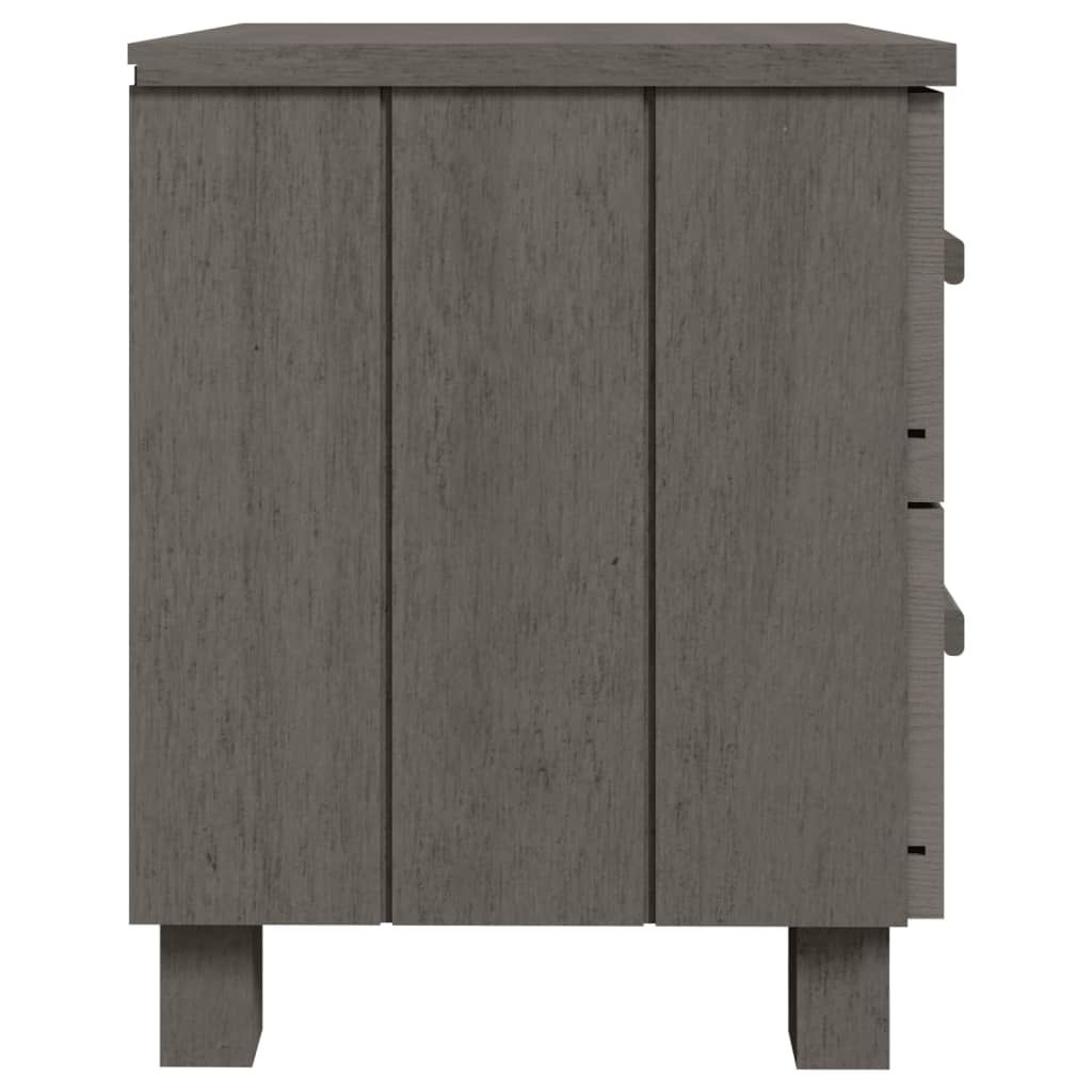 Wooden Bedside Cabinet With 2 Drawers - Hamar