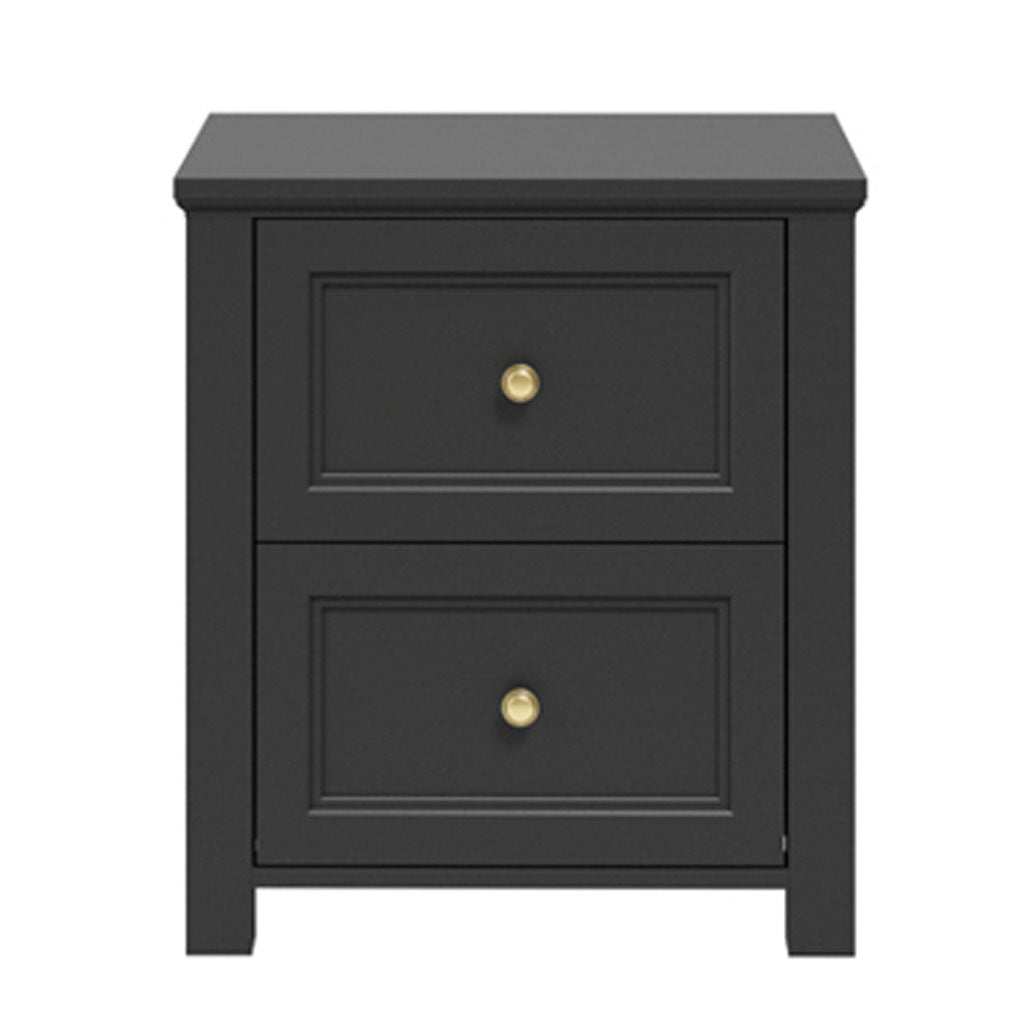 Wooden Bedside Cabinet With 2 Drawers - Ives