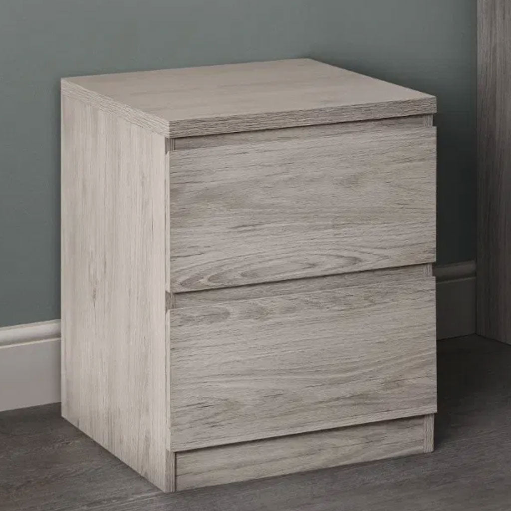 Wooden Bedside Cabinet With 2 Drawers - Jupiter