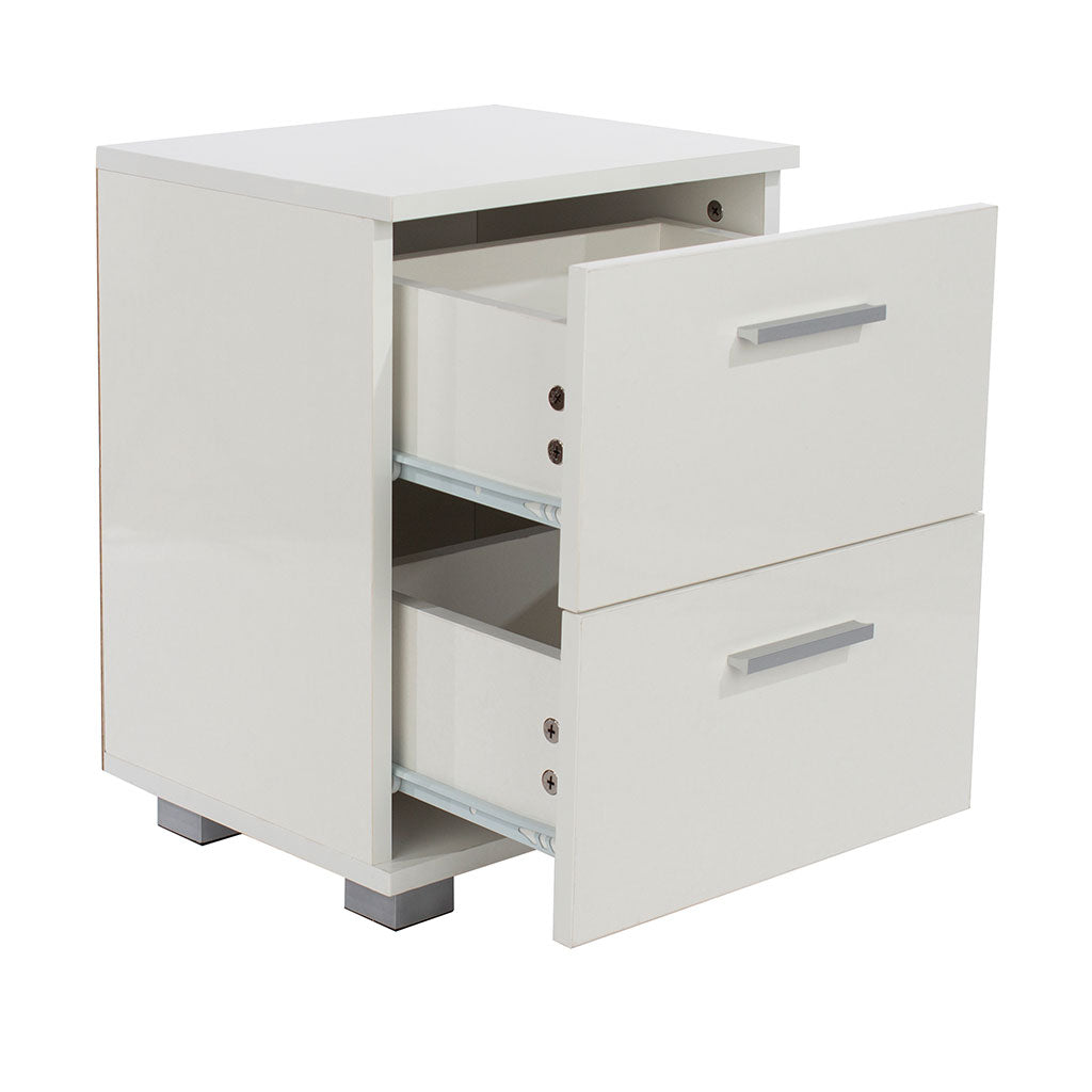 Wooden Bedside Cabinet With 2 Drawers - Lido