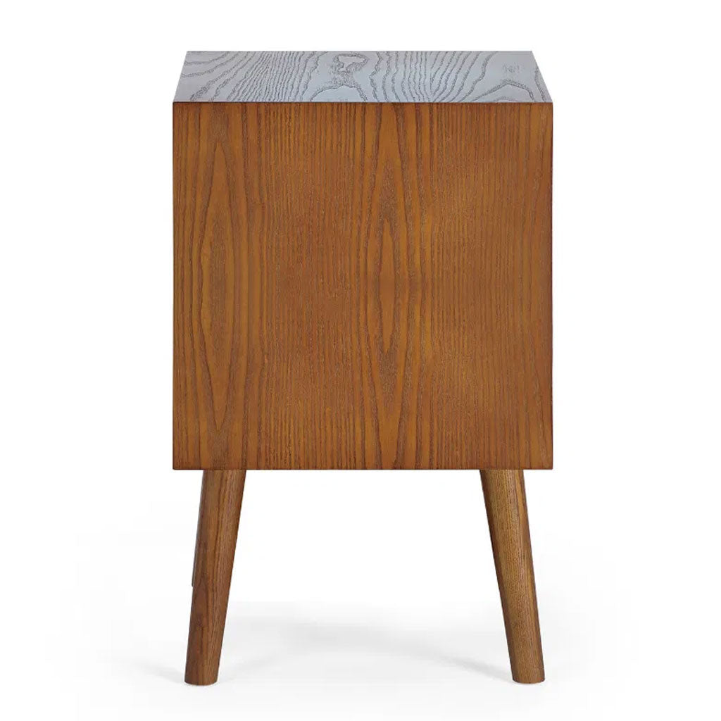 Wooden Bedside Cabinet With 2 Drawers - Lowry