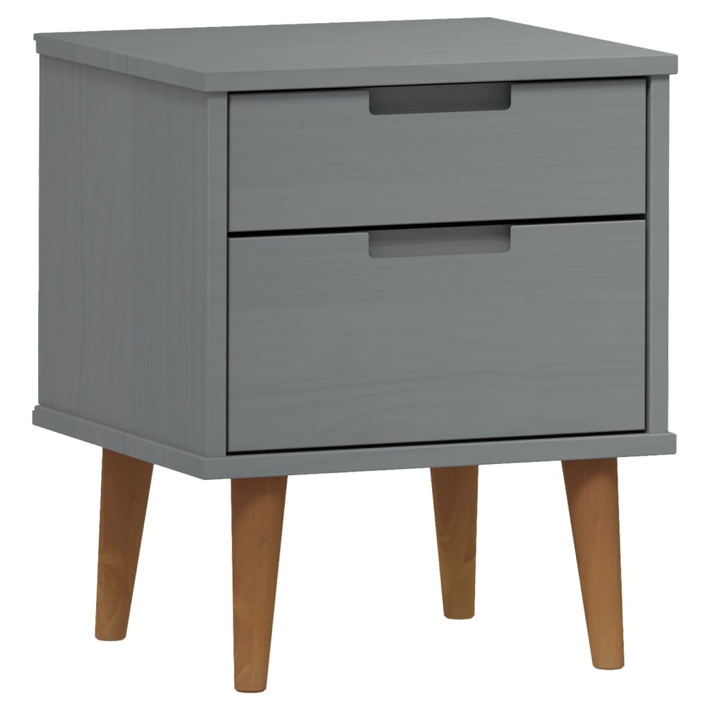 Wooden Bedside Cabinet With 2 Drawers - Molde