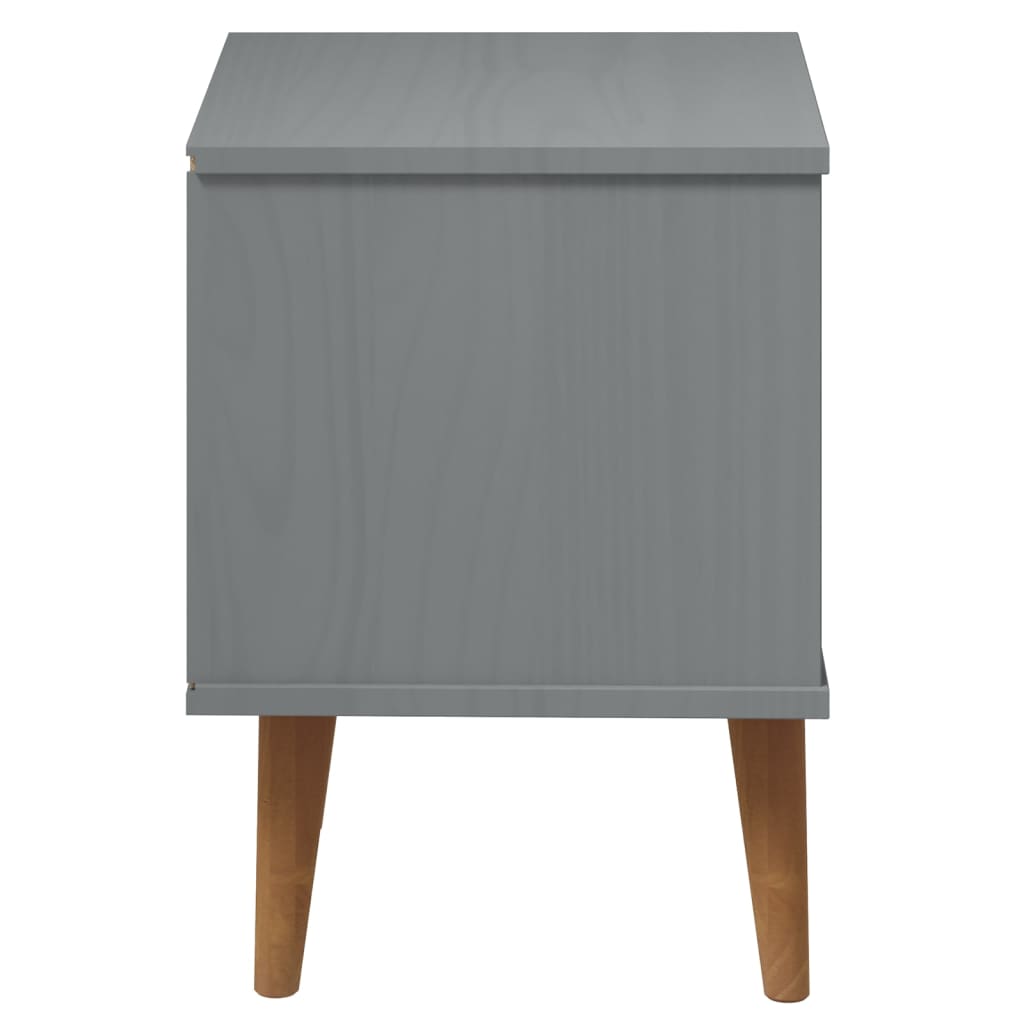 Wooden Bedside Cabinet With 2 Drawers - Molde