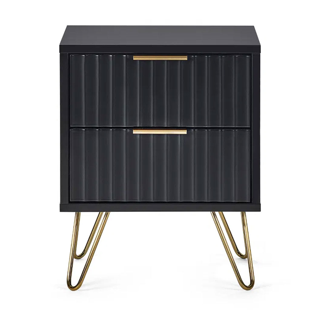 Wooden Bedside Cabinet With 2 Drawers - Murano