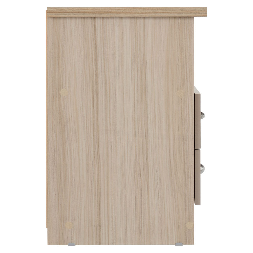 Wooden Bedside Cabinet With 2 Drawers - Nevada