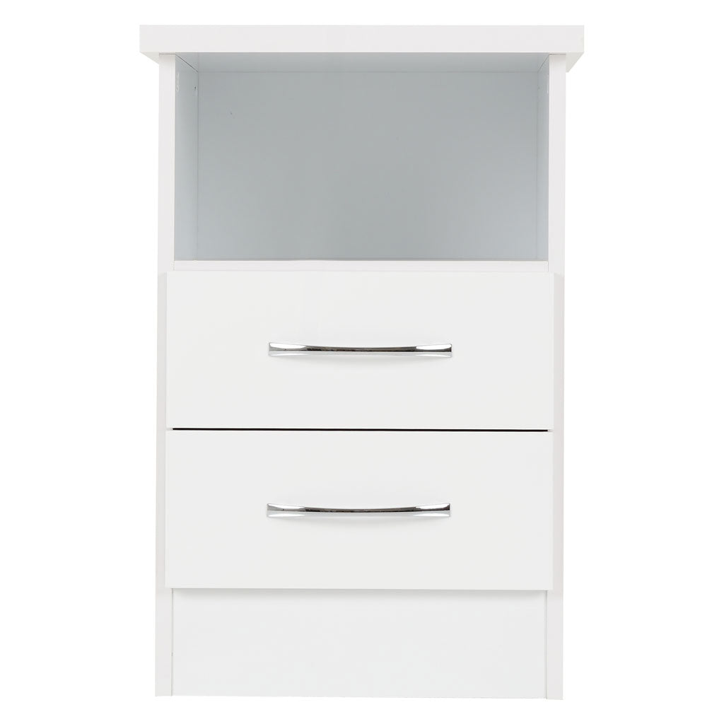 Wooden Bedside Cabinet With 2 Drawers - Nevada