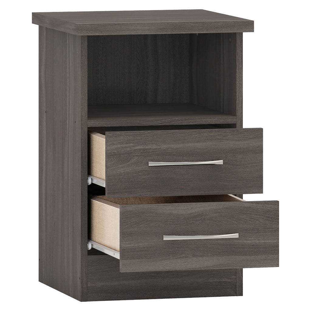 Wooden Bedside Cabinet With 2 Drawers - Nevada