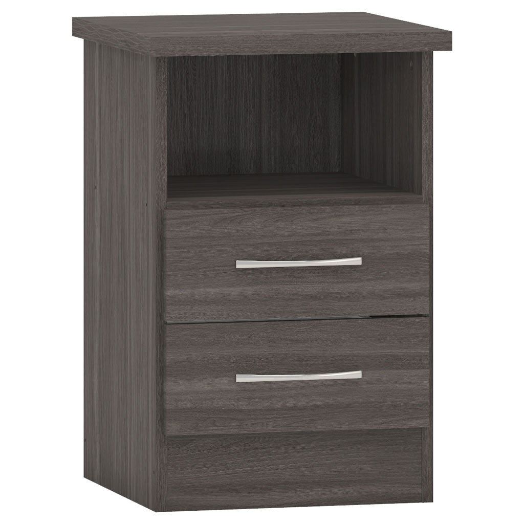 Wooden Bedside Cabinet With 2 Drawers - Nevada