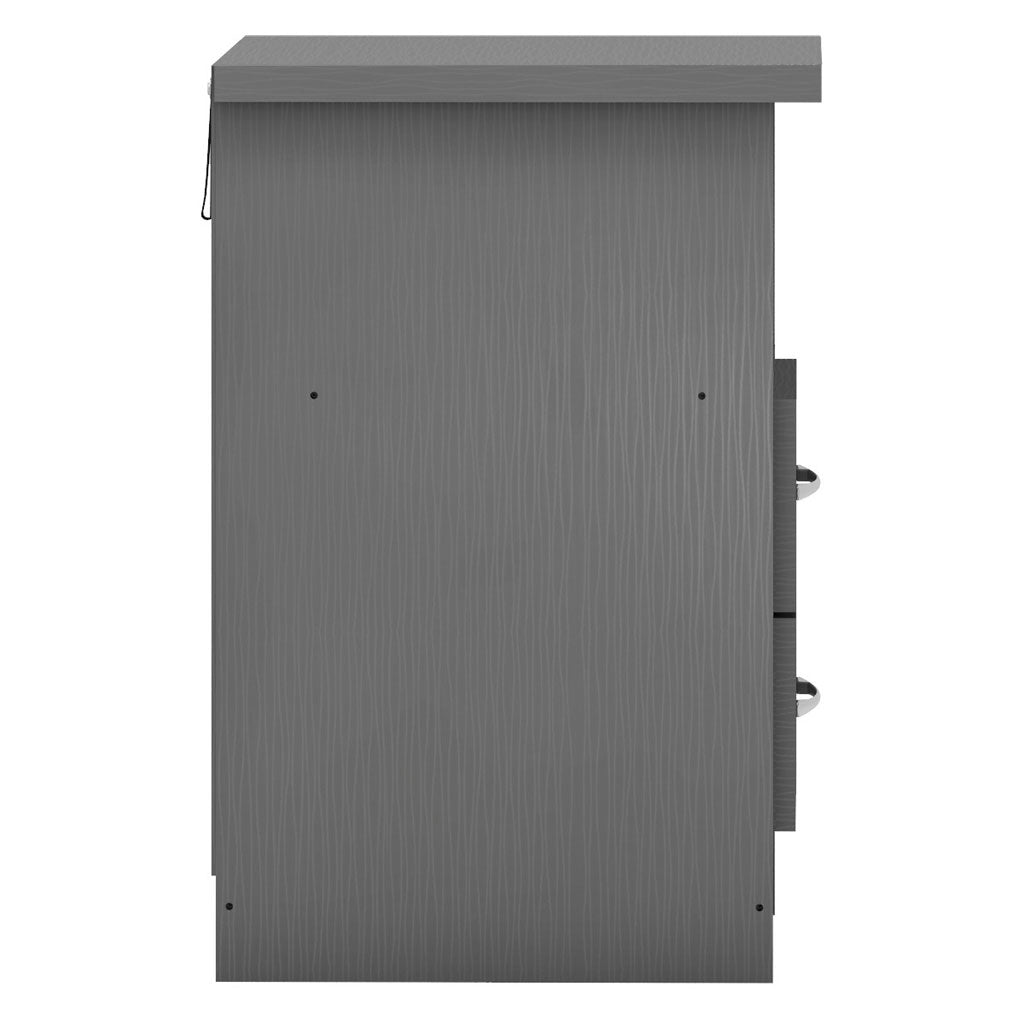 Wooden Bedside Cabinet With 2 Drawers - Nevada