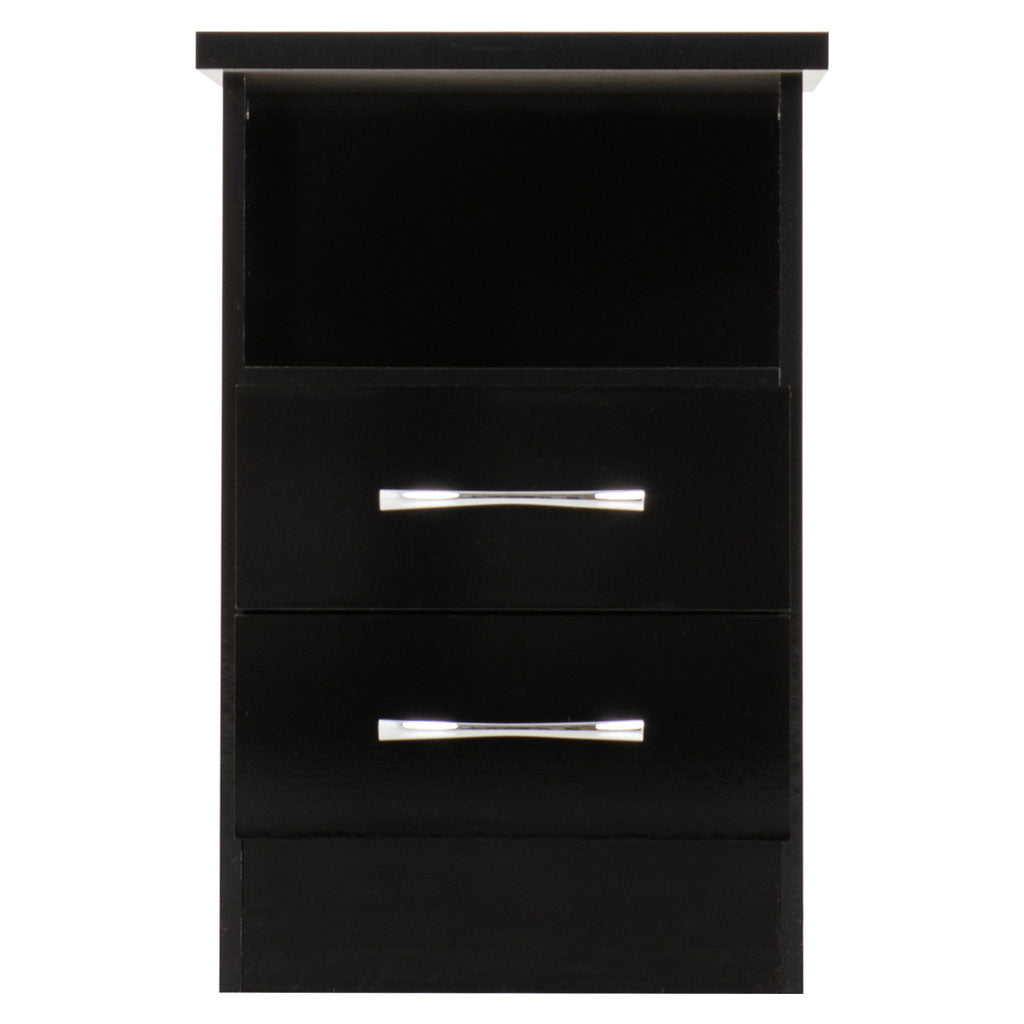 Wooden Bedside Cabinet With 2 Drawers - Nevada