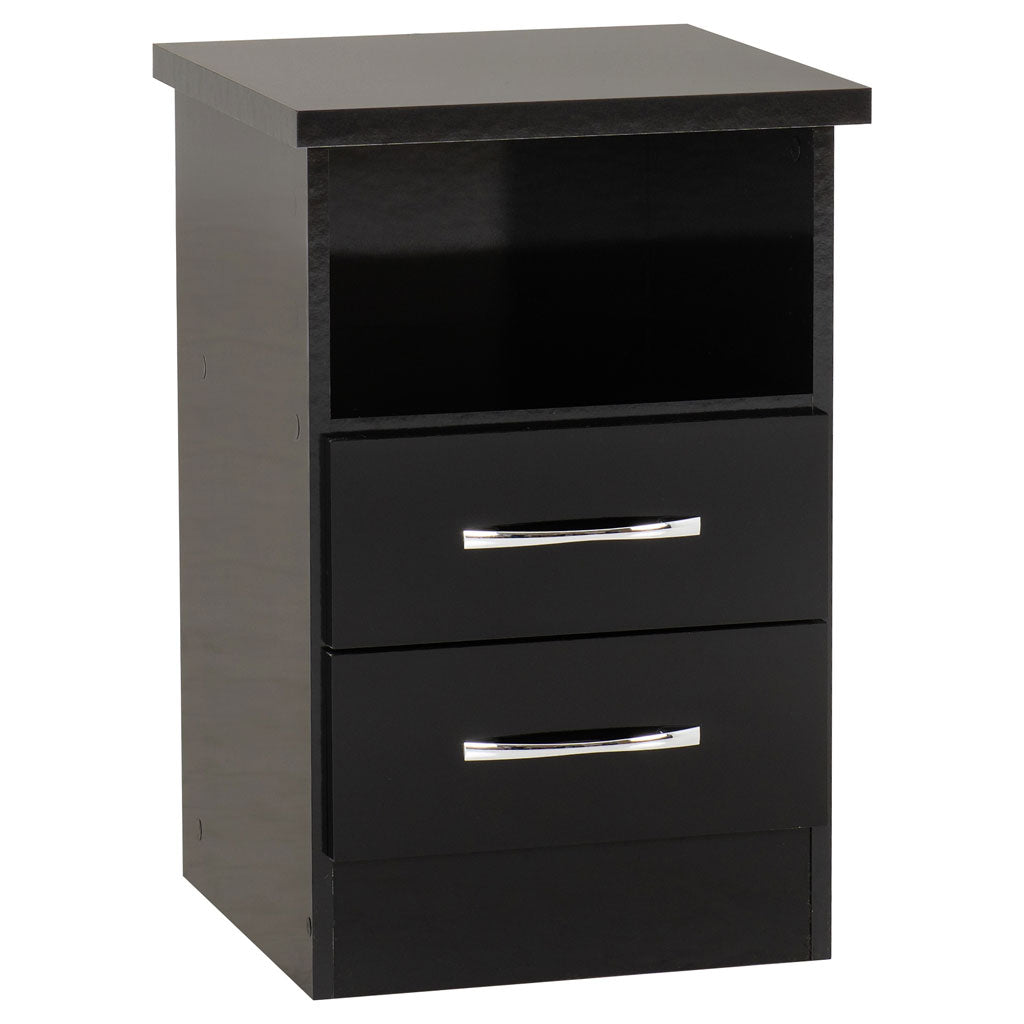 Wooden Bedside Cabinet With 2 Drawers - Nevada