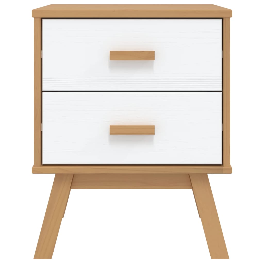 Wooden Bedside Cabinet With 2 Drawers - Olden