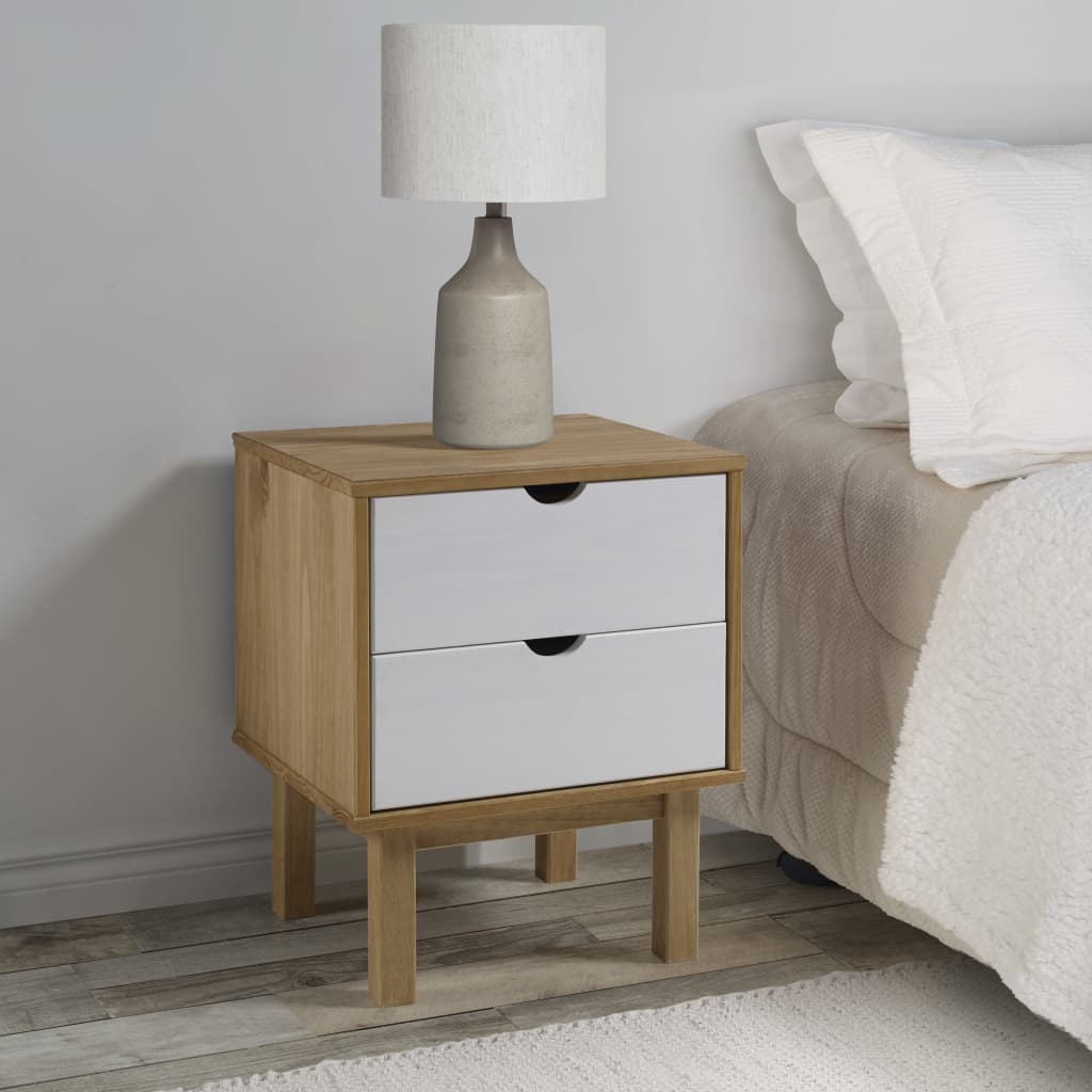 Wooden Bedside Cabinet With 2 Drawers - Otta