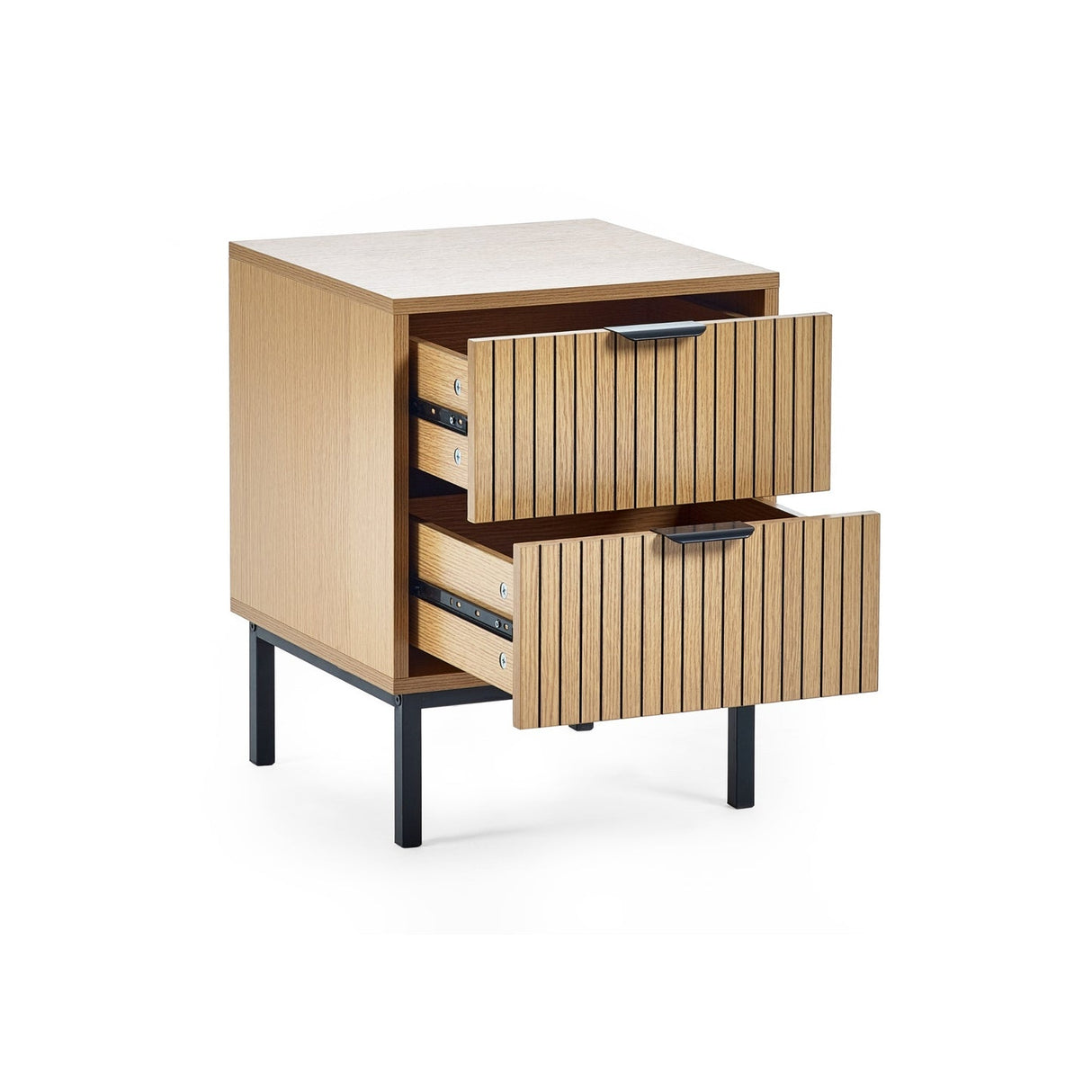 Wooden Bedside Cabinet With 2 Drawers - Sia