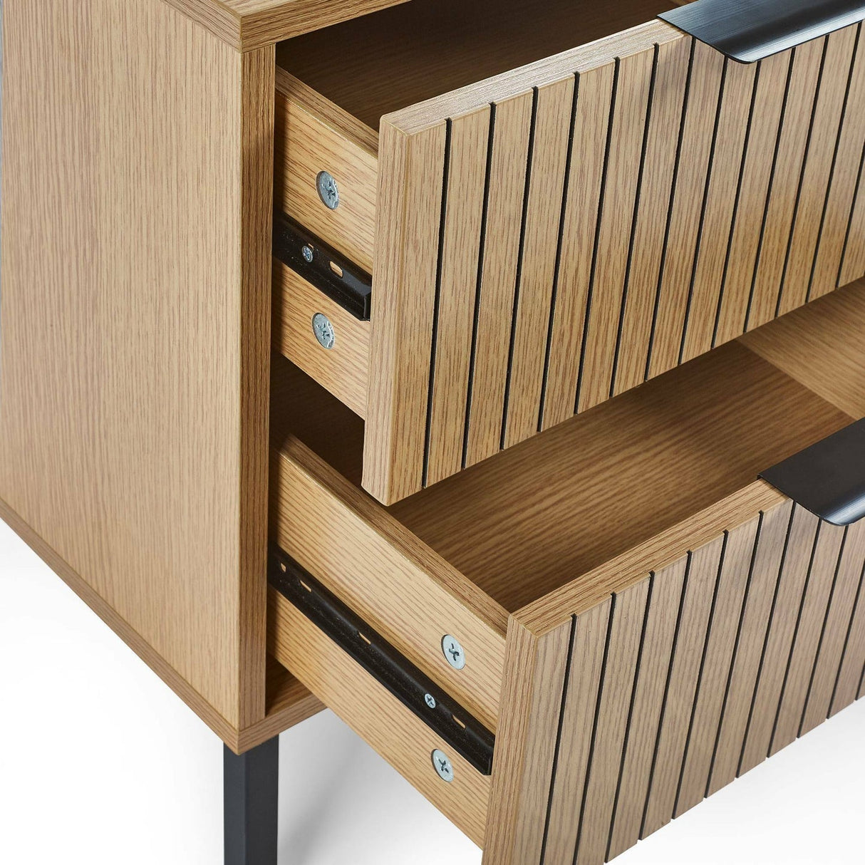 Wooden Bedside Cabinet With 2 Drawers - Sia