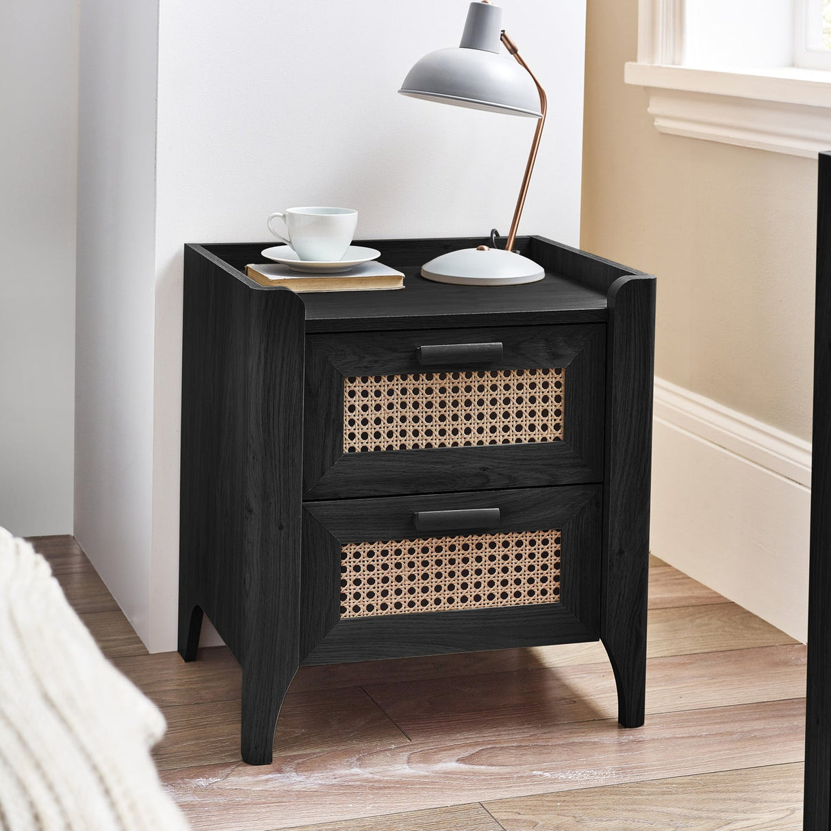 Wooden Bedside Cabinet With 2 Drawers - Sydney