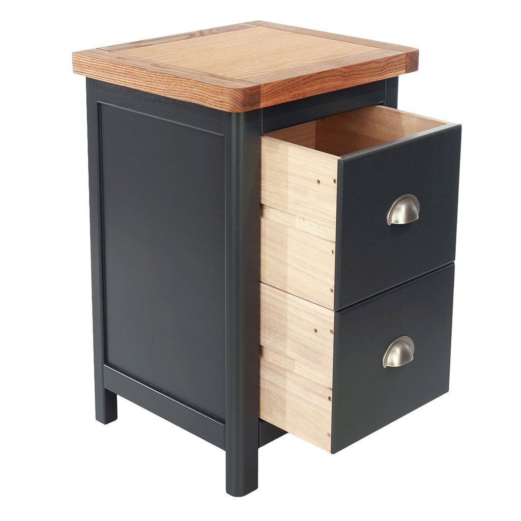 Wooden Bedside Cabinet With 2 Drawers Tall - Dunkeld