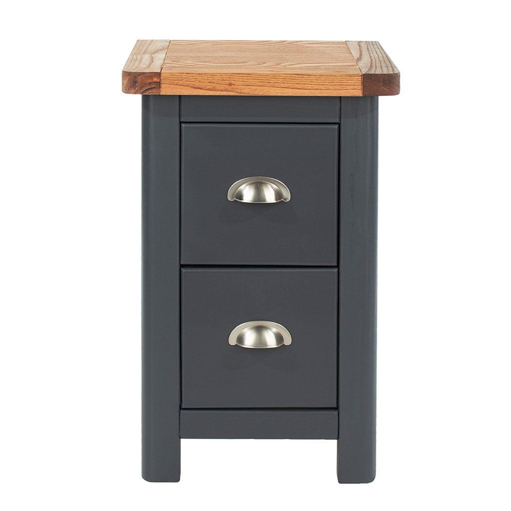 Wooden Bedside Cabinet With 2 Drawers Tall - Dunkeld