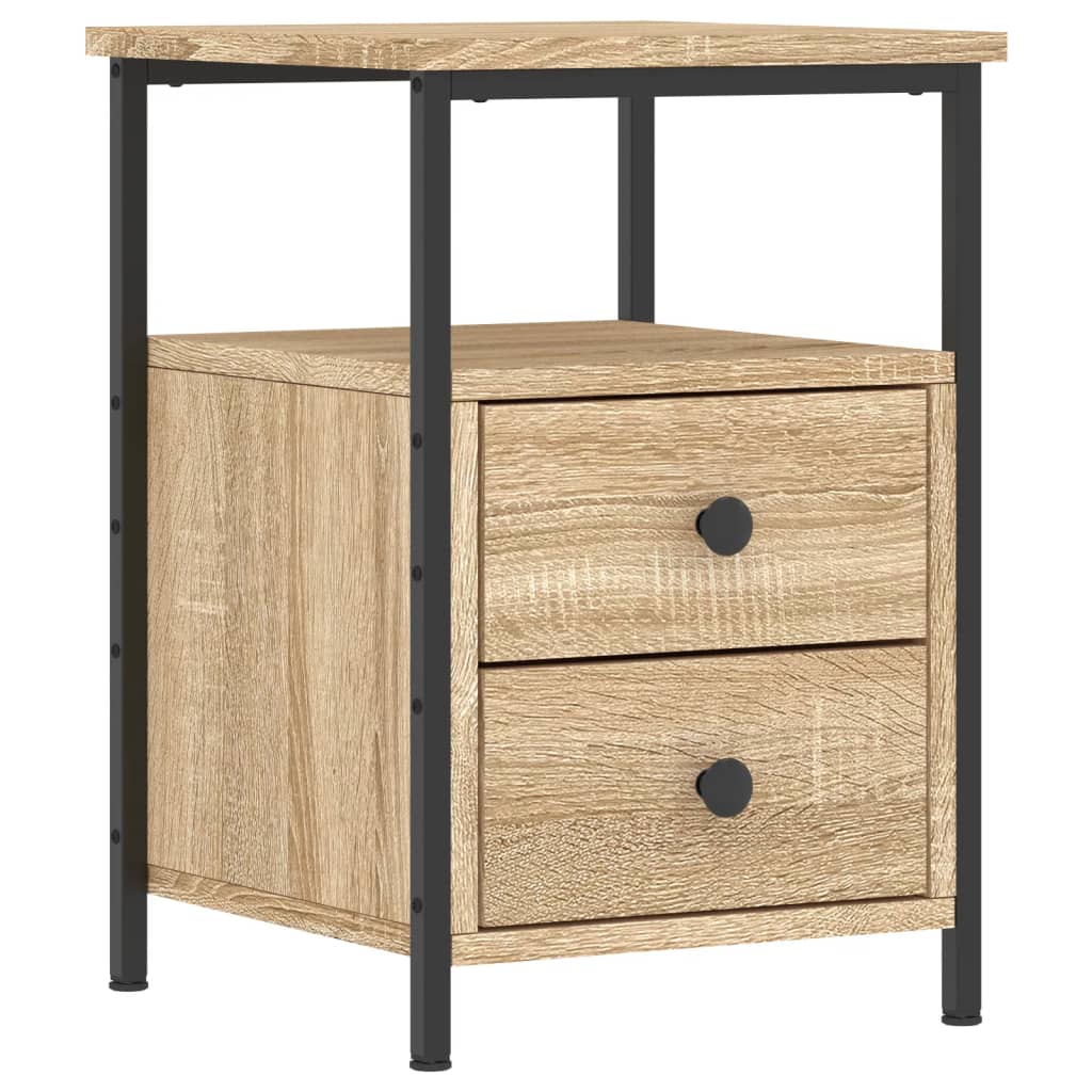Wooden Bedside Cabinet With 2 Drawers - Vantage Home