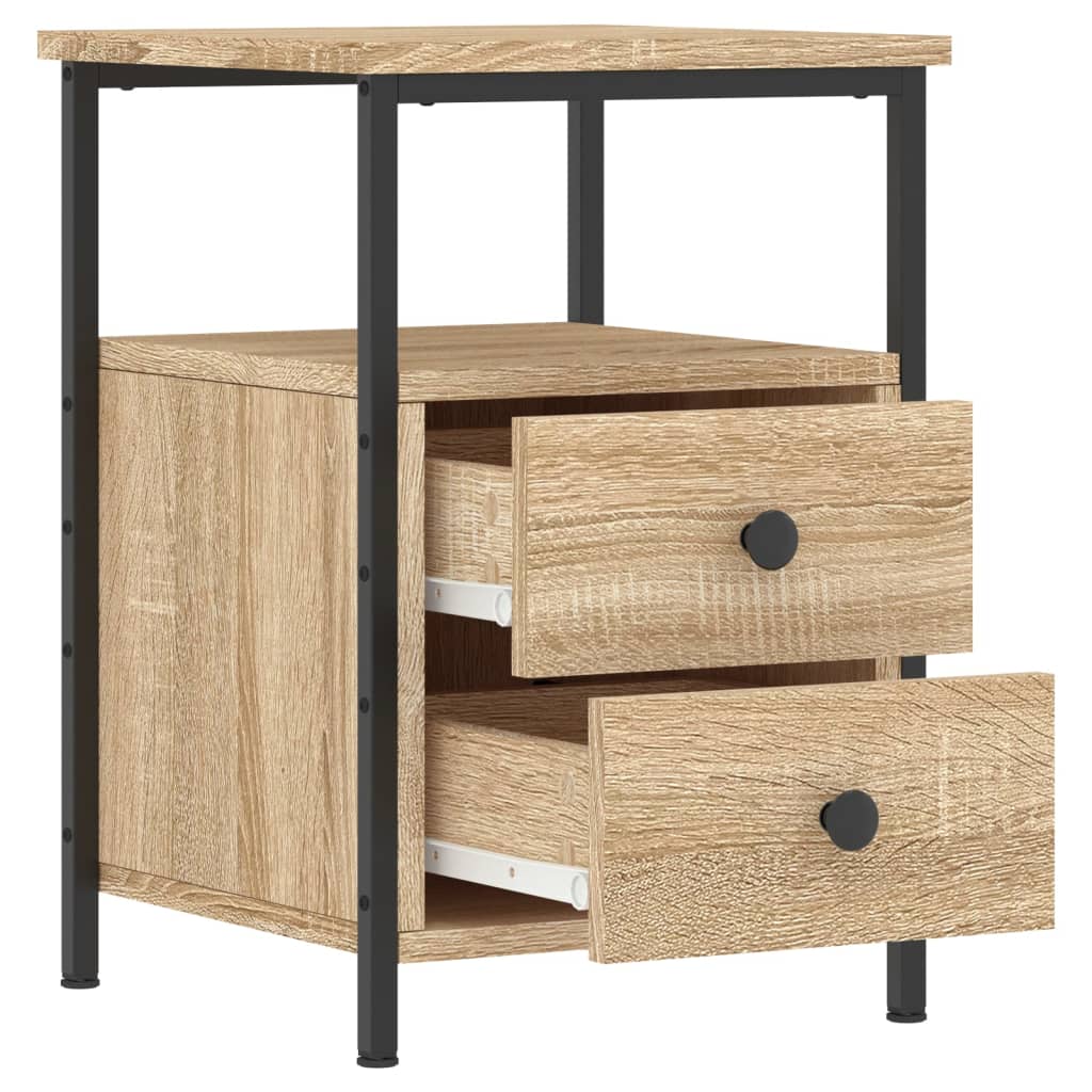 Wooden Bedside Cabinet With 2 Drawers - Vantage Home
