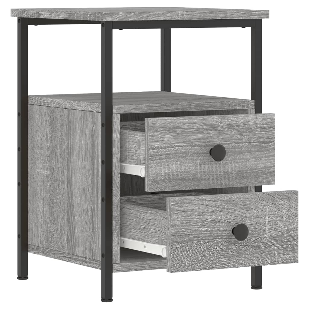 Wooden Bedside Cabinet With 2 Drawers - Vantage Home