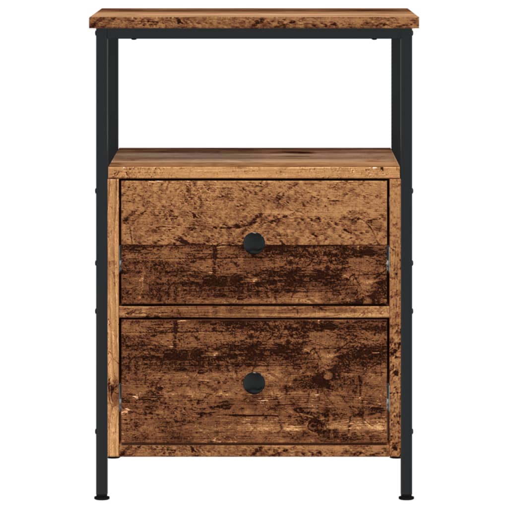 Wooden Bedside Cabinet With 2 Drawers - Vantage Home