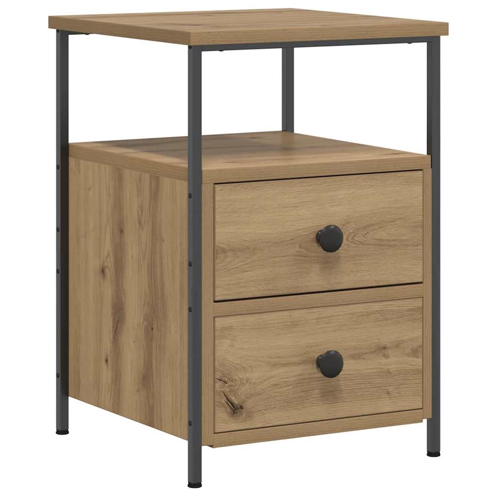 Wooden Bedside Cabinet With 2 Drawers - Vantage Home
