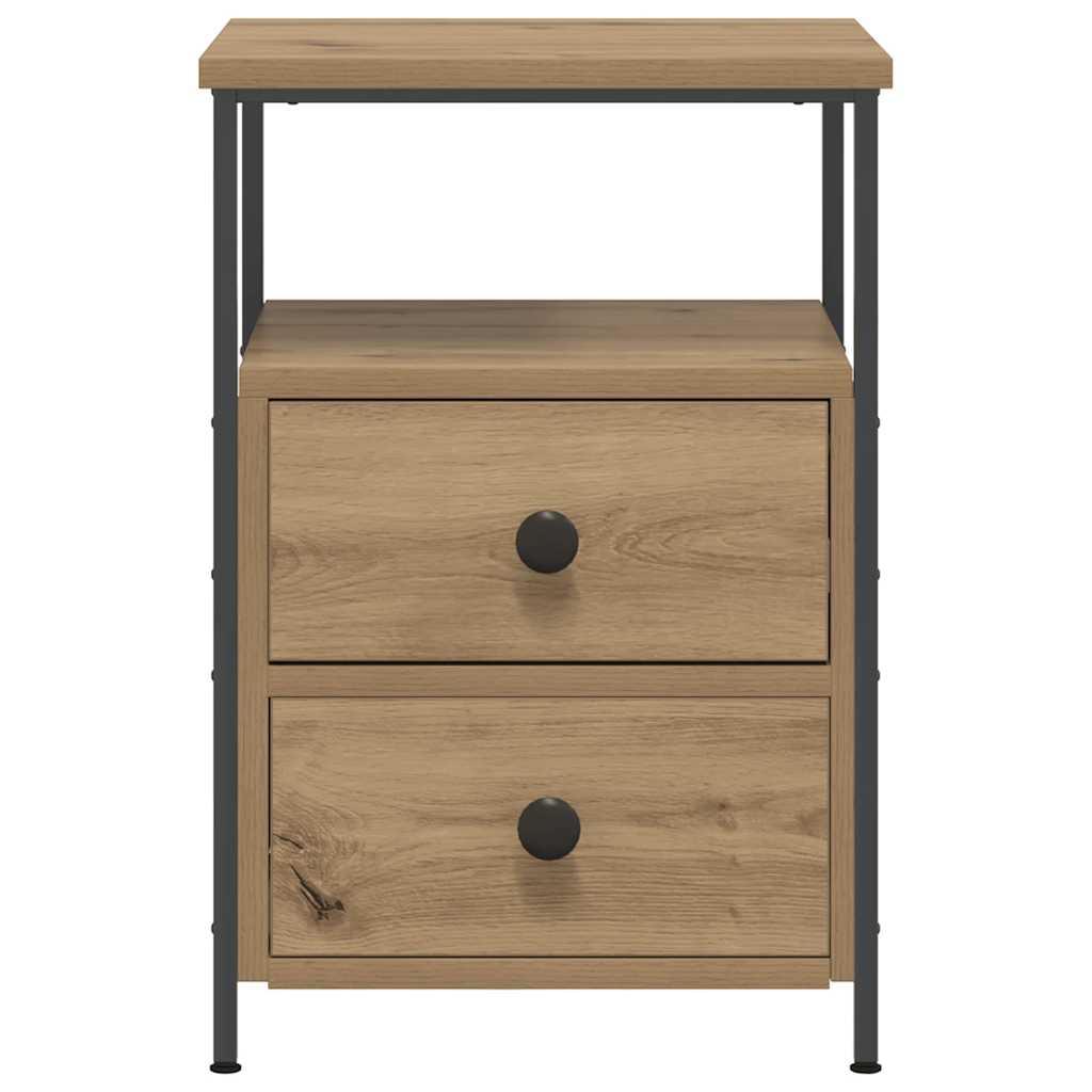 Wooden Bedside Cabinet With 2 Drawers - Vantage Home