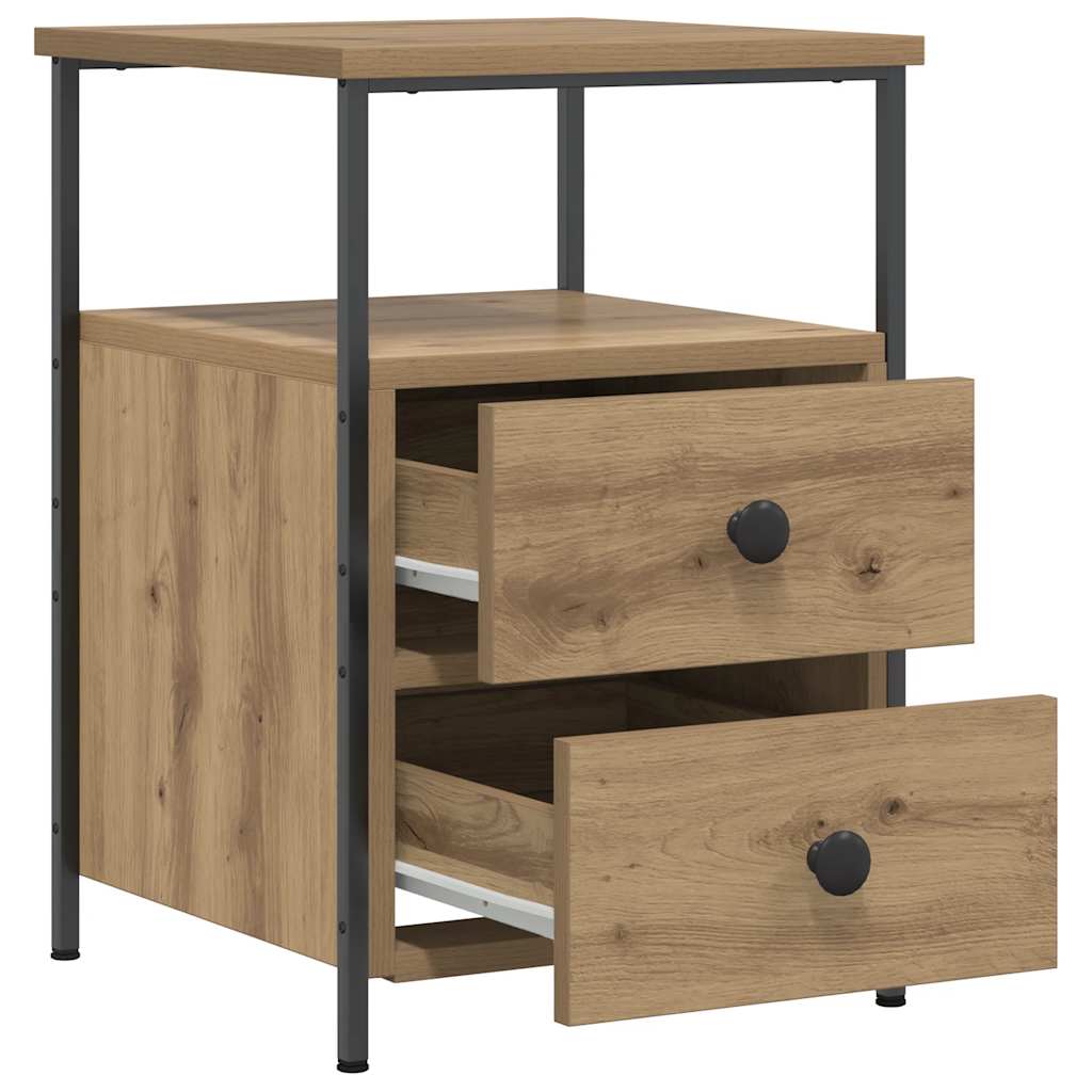 Wooden Bedside Cabinet With 2 Drawers - Vantage Home