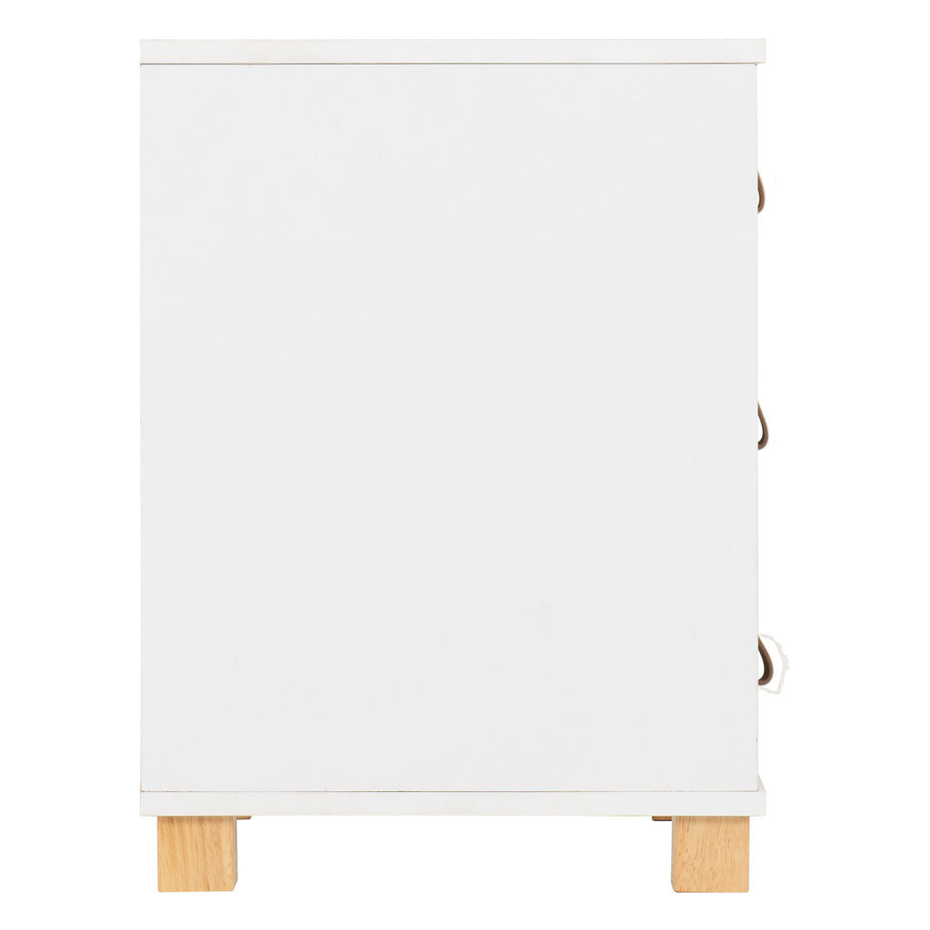 Wooden Bedside Cabinet With 3 Drawer - Brooklyn