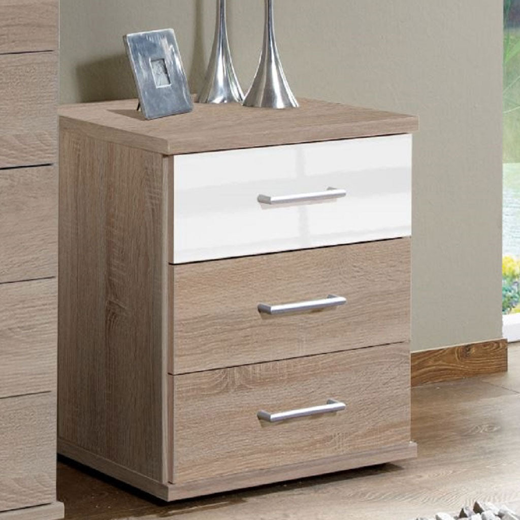Wooden Bedside Cabinet With 3 Drawers - Andover