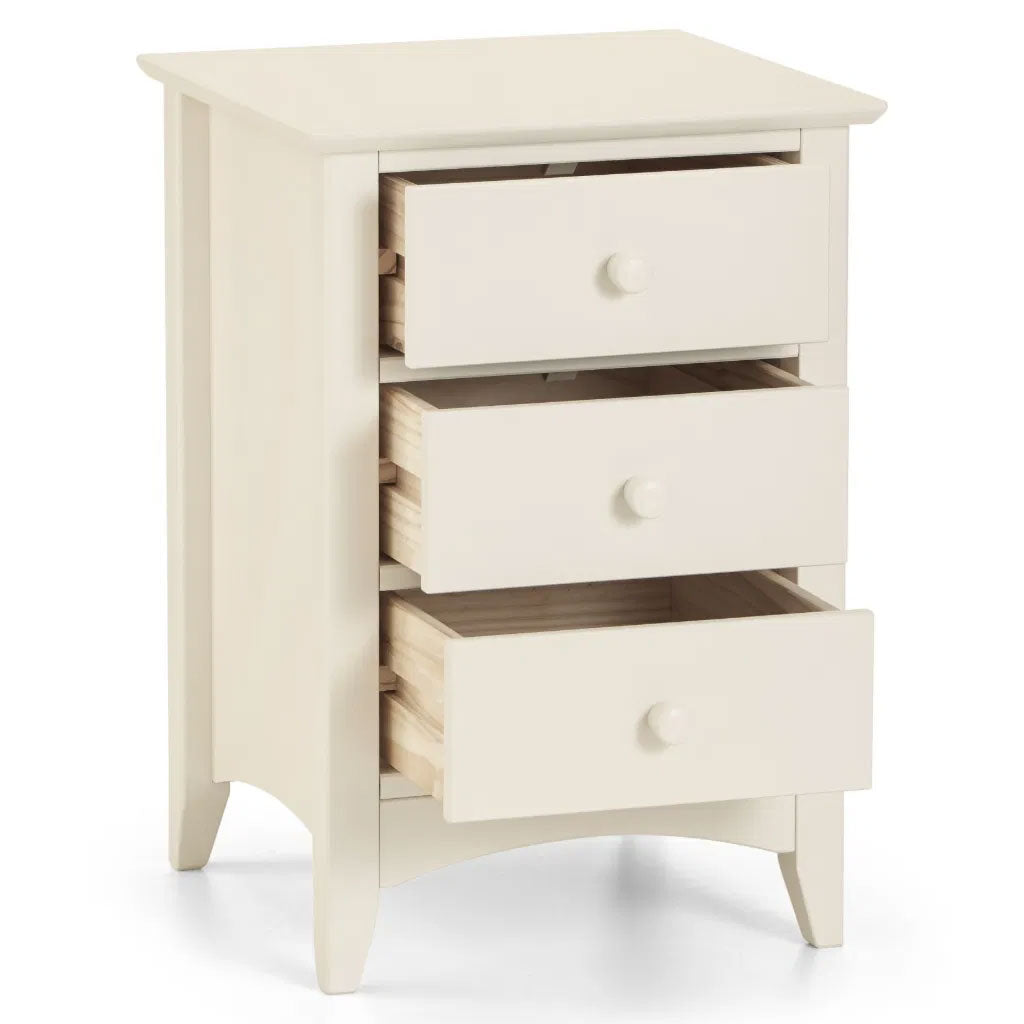 Wooden Bedside Cabinet With 3 Drawers - Cameo